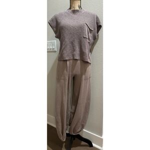 Free People free-est Freya Short Sleeve Sweater & Pull-On Pants Set
